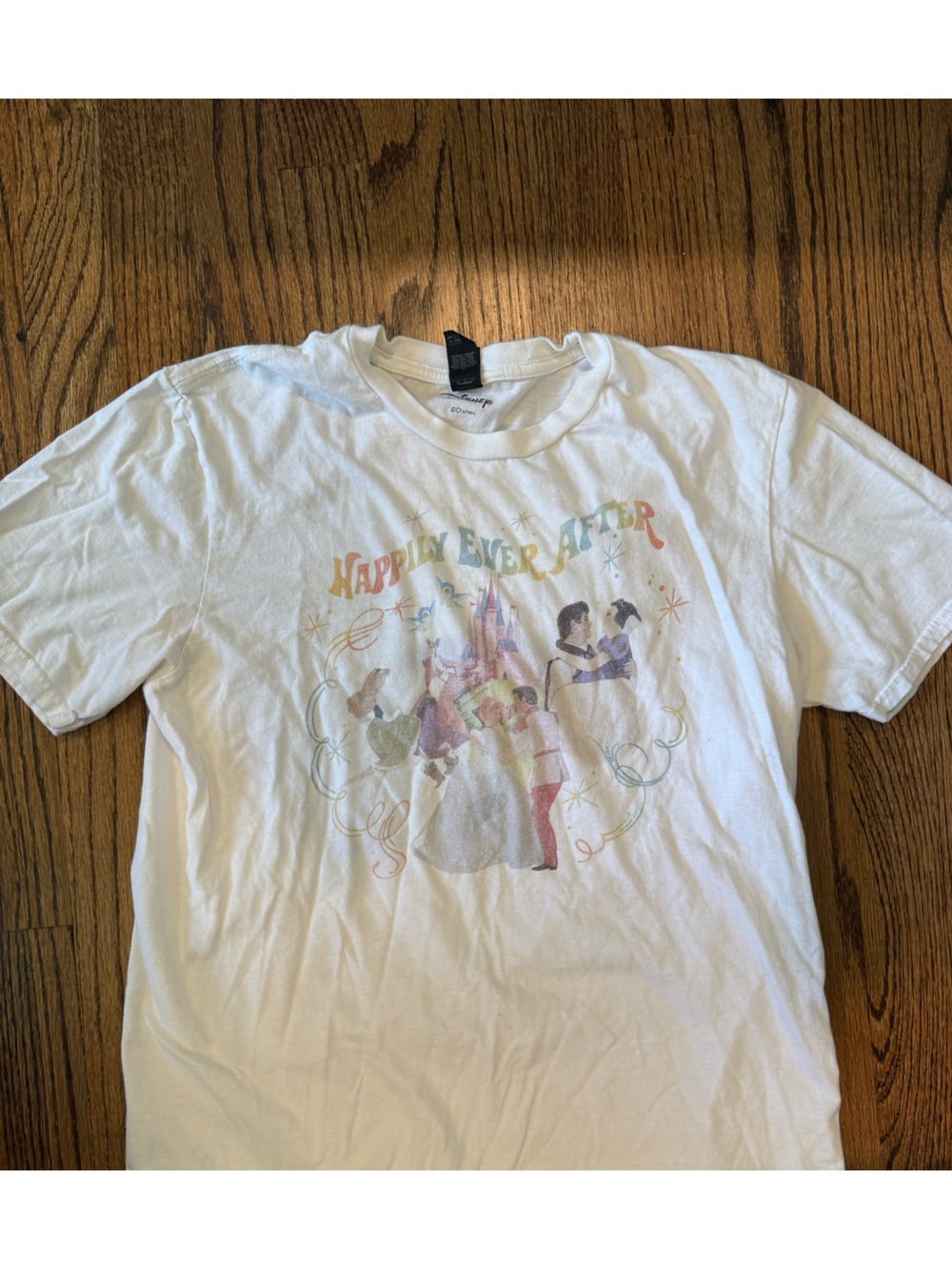 Women’s Disney White Tee with Pastel Princess Graphic
